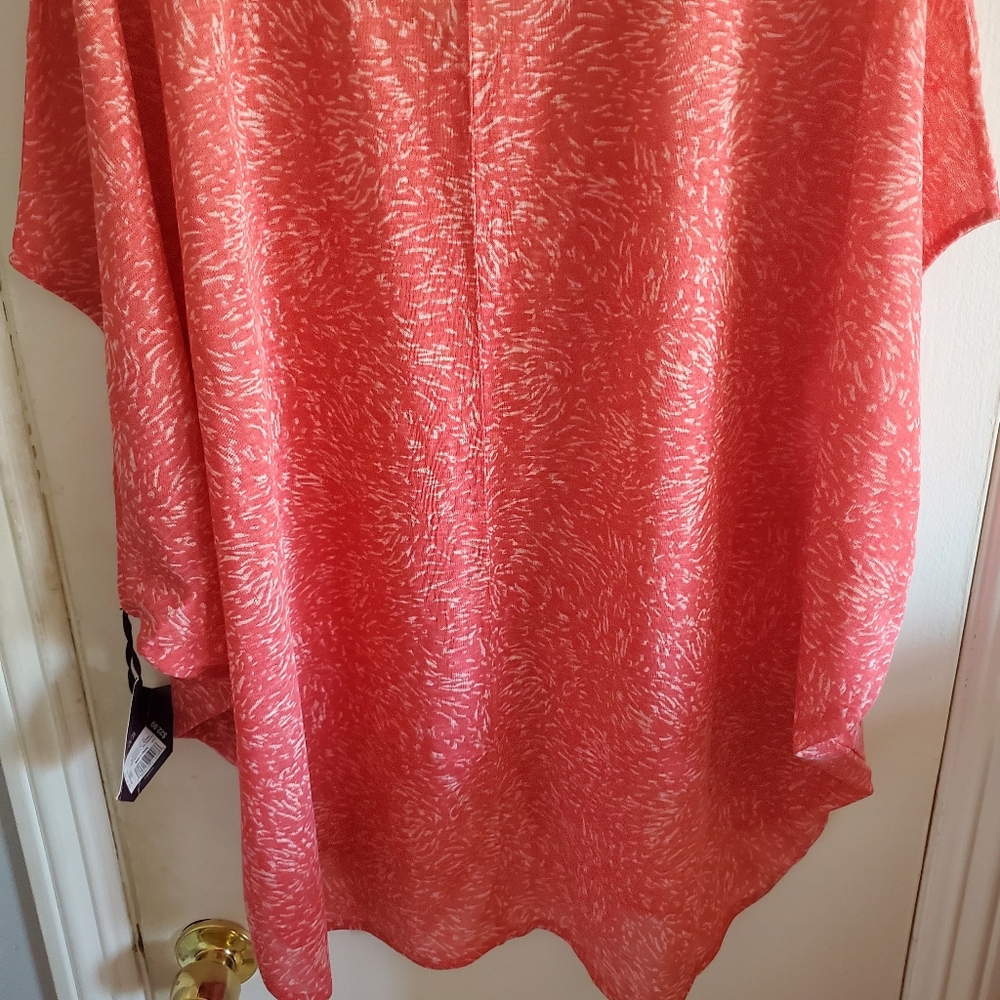 AVA & VIV Women's Bat Wing patterned shirt size 2x/3x NWT Coastal Resortwear - Picture 8 of 10